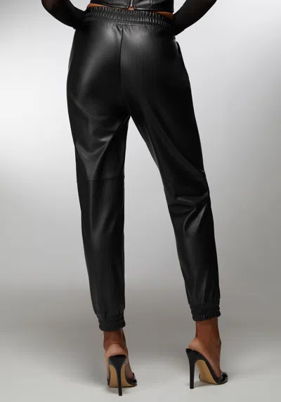 Bebe X Ciara Natural Waist Vegan Leather Jogger In Black