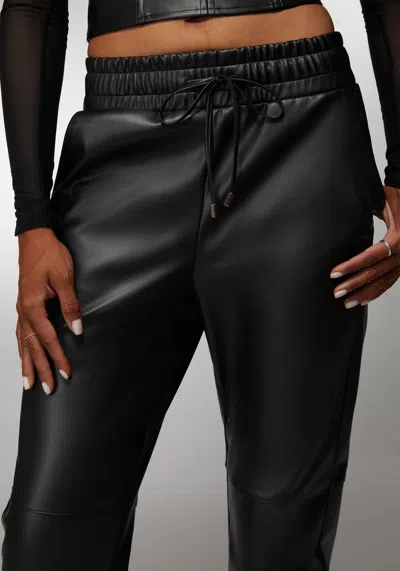 Bebe X Ciara Natural Waist Vegan Leather Jogger In Black
