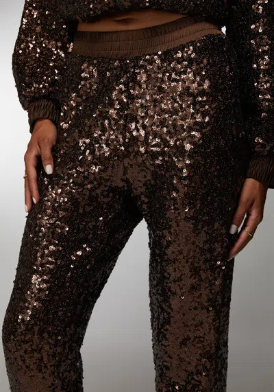 Bebe X Ciara Sequin Jogger In Dark Astro