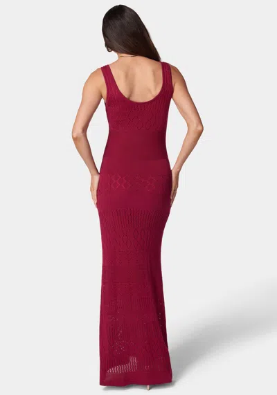Bebe Juliette Crochet Tank Maxi Dress In Raspberry
