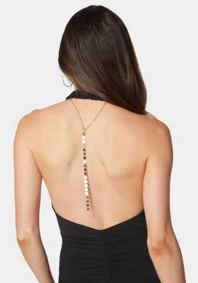 Bebe X Ciara Plunge Neck Maxi With Body Chain In Black