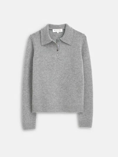 Alex Mill Alice Polo In Cashmere In Heather Grey