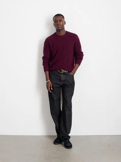 Alex Mill Jordan Sweater In Washed Cashmere In Bordeaux