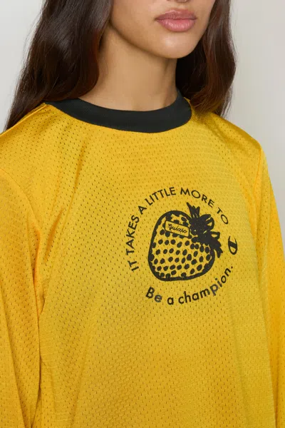 Danielle Guizio Ny Guizio X Champion Warm-up Long Sleeve In Yellow Cab