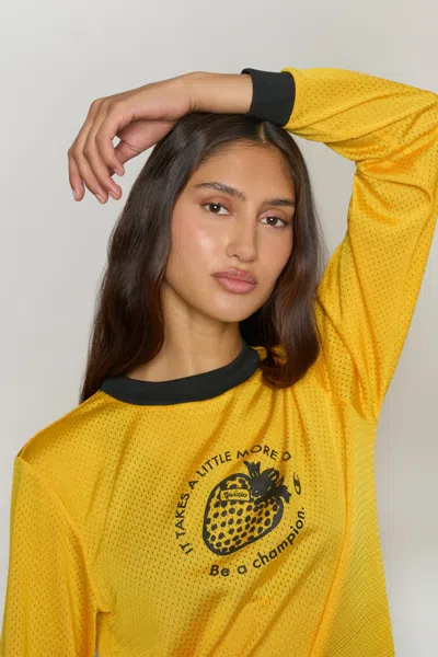 Danielle Guizio Ny Guizio X Champion Warm-up Long Sleeve In Yellow Cab