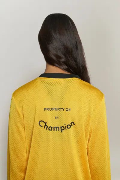 Danielle Guizio Ny Guizio X Champion Warm-up Long Sleeve In Yellow Cab
