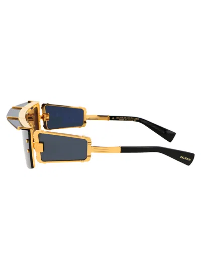 Balmain Unisex Bps-127a145 145mm Sunglasses In Gold