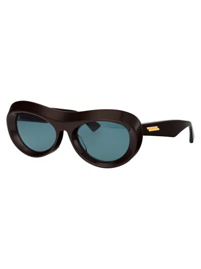 Bottega Veneta Brown Scoop Round Acetate Sunglasses