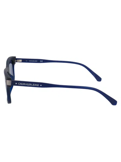 Calvin Klein Jeans Est.1978 Calvin Klein Jeans Matte Crystal Blue Acetate Sunglasses In Blue