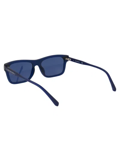 Calvin Klein Jeans Est.1978 Calvin Klein Jeans Matte Crystal Blue Acetate Sunglasses In Blue
