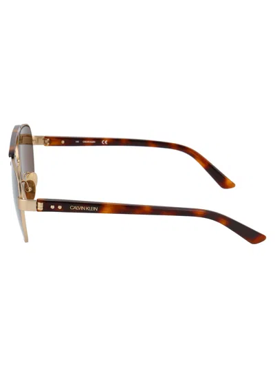 Calvin Klein Soft Tortoise Metal Sunglasses