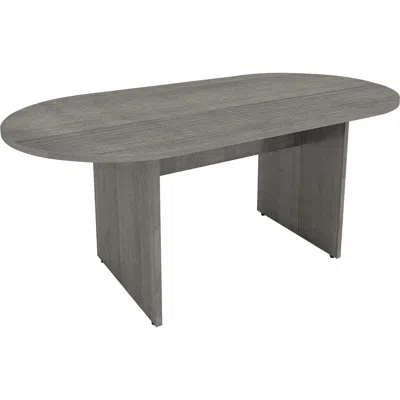 LORELL ESSENTIALS OVAL CONFERENCE TABLE - 1.3" TOP, 0" EDGE, 72" X 29.5"36" - FINISH: WEATHERED CHARCOAL, L 