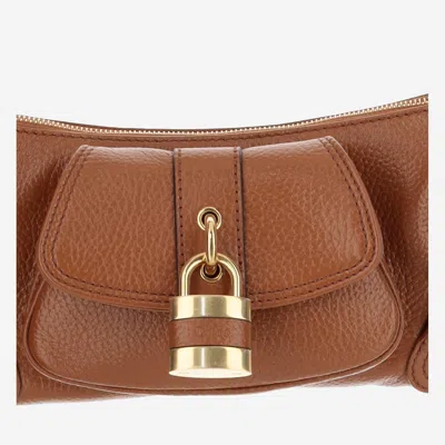 Chloé Womens Clay Brown The 99 Padlock-embellishment Leather Shoulder Bag