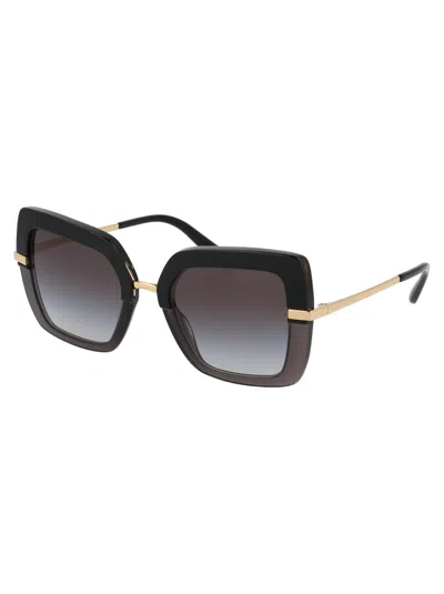 Dolce & Gabbana Womens Black Dg4373 Square-frame Acetate Sunglasses