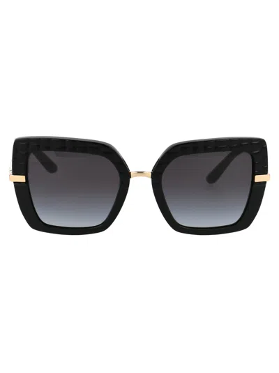 Dolce & Gabbana Womens Black Dg4373 Square-frame Acetate Sunglasses