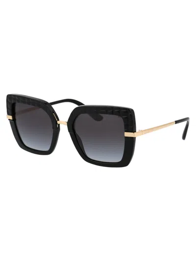 Dolce & Gabbana Womens Black Dg4373 Square-frame Acetate Sunglasses