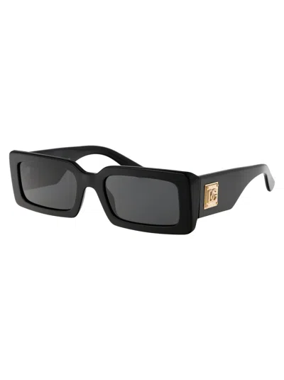 Dolce & Gabbana Black Acetate Sunglasses In Black