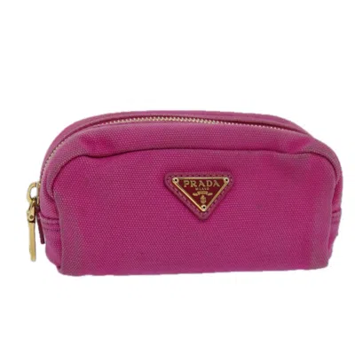 Pre-owned Prada Canvas Clutch Bag () In Pink