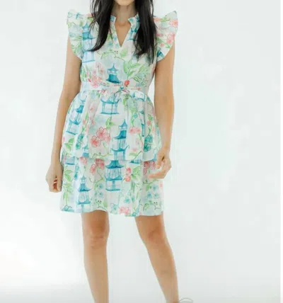 Velvet By Graham & Spencer Maia Mini Dress In Emerald Pagoda In Multi