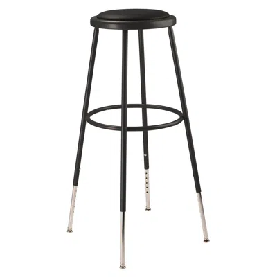 National Public Seating Nps 32 -39" Height Adjustable Heavy Duty Vinyl Padded Steel Stool, Black