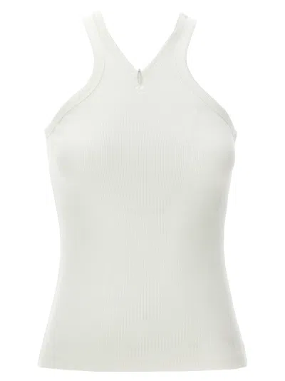 Courrèges Ribbed Tank Top With Zipper On The Neckline