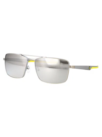 Ferrari Scuderia Brushed Silver Metal Sunglasses In Silver
