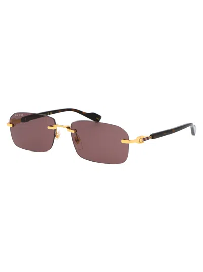 Gucci Rimless Rectangle-frame Sunglasses