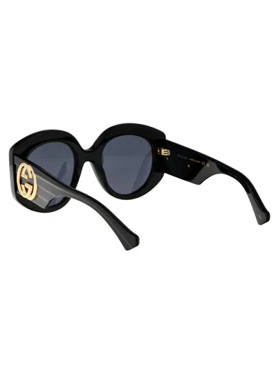 Gucci Womens Black Gc002055 Gg1308s Round-frame Acetate Sunglasses