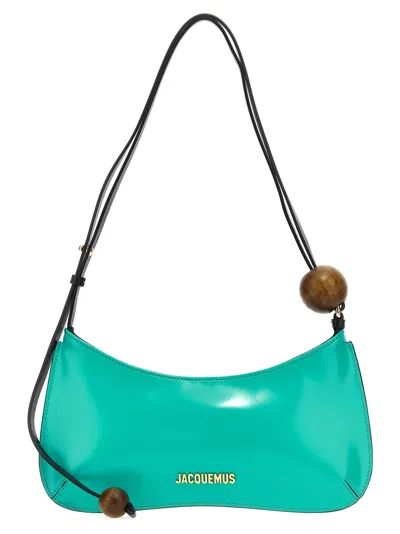 Shop Jacquemus Le Bisou Perle Shoulder Bags Light Blue