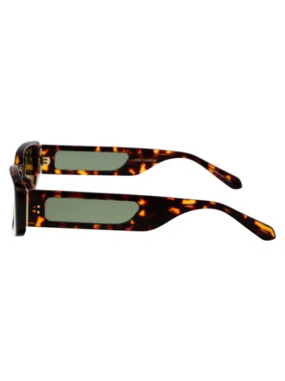 Linda Farrow 0 Dark T-shell Light Gold Green Acetate Sunglasses