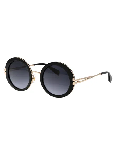 Marc Jacobs Eyewear Round Frame Sunglasses In Black
