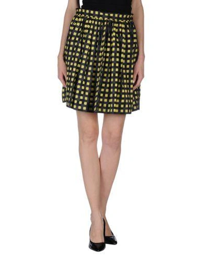 Shop Msgm Knee Length Skirt In Yellow