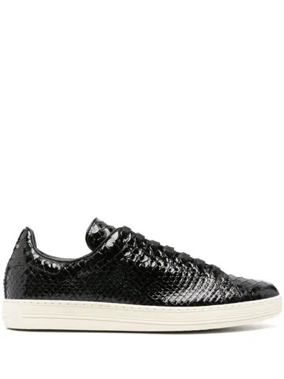 Shop Tom Ford Patent Python Warwick Sneakers