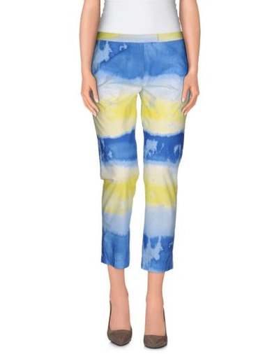 Shop Msgm Casual Pants In Azure