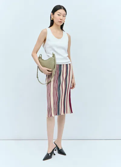 Bottega Veneta Stripe Knit Midi Skirt In Multicolor