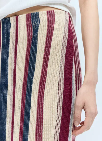 Bottega Veneta Stripe Knit Midi Skirt In Multicolor