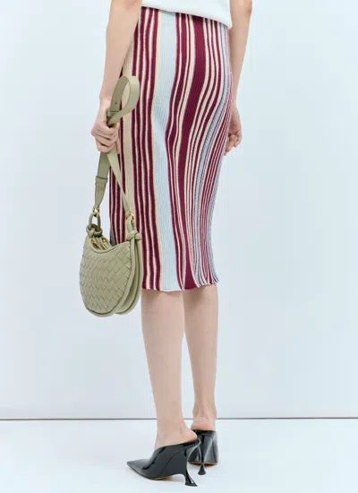 Bottega Veneta Stripe Knit Midi Skirt In Multicolor
