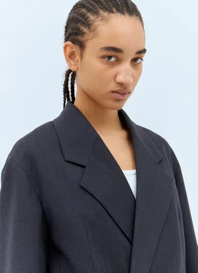 Bottega Veneta Subtle Stripe Double-breasted Wool Jacket In Black