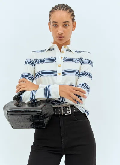 Ganni Double Eyelet Belt In Black