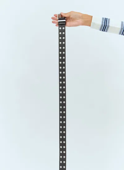 Ganni Double Eyelet Belt In Black
