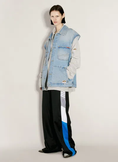 Martine Rose Women Denim Gilet In Blue