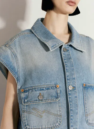 Martine Rose Women Denim Gilet In Blue