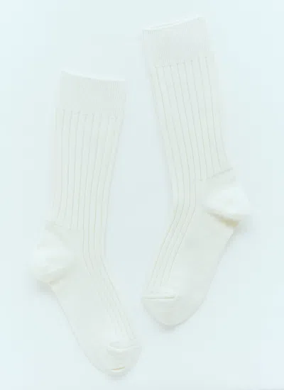 Moncler X Palm Angels Men Logo Patch Socks In White