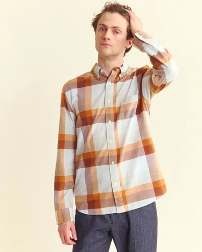 Billy Reid Large Scale Plaid Tuscumbia Shirt Button-down In Brown Multi