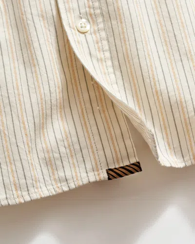 Billy Reid Stripe Oxford Western Shirt In Tinted White