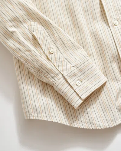 Billy Reid Stripe Oxford Western Shirt In Tinted White