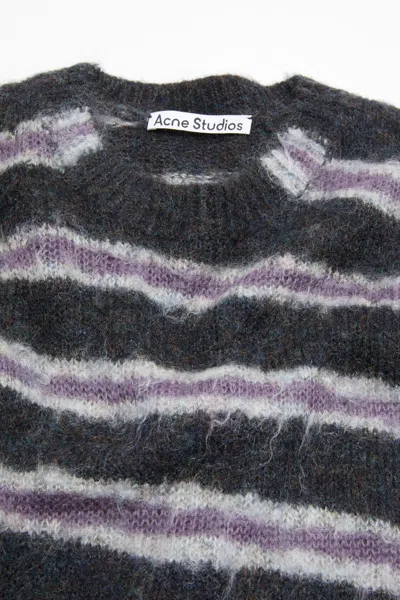 Acne Studios Mohair Blend Jumper In Dark Grey Melange/mult