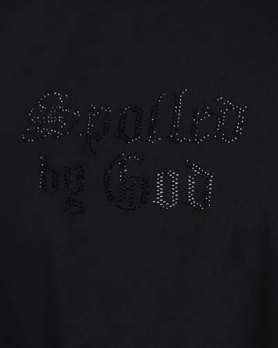 Vetements Oversized Crew Neck Embellished Text T-shirt In Black