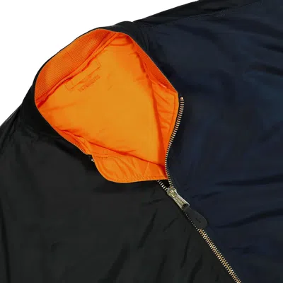 Vetements Split Hooded Bomber Jacket In Navy/black