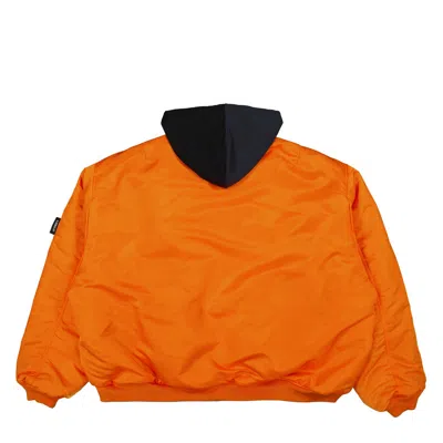 Vetements Split Hooded Bomber Jacket In Navy/black